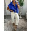 imageCicy Bell Womens Fall Oversized Vest Cropped Button Down Cap Sleeve Lapel Collar Jackets Casual Drawstring OuterwearBlue