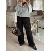 imageCicy Bell Womens Fall Oversized Vest Cropped Button Down Cap Sleeve Lapel Collar Jackets Casual Drawstring OuterwearGrey