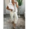 imageCicy Bell Womens Fall Oversized Vest Cropped Button Down Cap Sleeve Lapel Collar Jackets Casual Drawstring OuterwearWhite