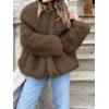 imageCicy Bell Womens Faux Fur Coat Winter Shaggy Casual Oversized Lapel Jackets Warm Fuzzy OuterwearBrown