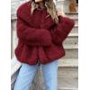 imageCicy Bell Womens Faux Fur Coat Winter Shaggy Casual Oversized Lapel Jackets Warm Fuzzy OuterwearBurgundy