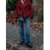 imageCicy Bell Womens Faux Fur Coat Winter Shaggy Casual Oversized Lapel Jackets Warm Fuzzy OuterwearBurgundy