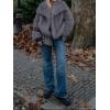imageCicy Bell Womens Faux Fur Coat Winter Shaggy Casual Oversized Lapel Jackets Warm Fuzzy OuterwearDark Grey