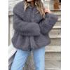 imageCicy Bell Womens Faux Fur Coat Winter Shaggy Casual Oversized Lapel Jackets Warm Fuzzy OuterwearDark Grey