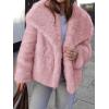 imageCicy Bell Womens Faux Fur Coat Winter Shaggy Casual Oversized Lapel Jackets Warm Fuzzy OuterwearPink