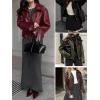 imageCicy Bell Womens Faux Leather Bomber Jackets Cropped Motorcycle Casual Coats Fall Trendy Zip Up OuterwearBrown