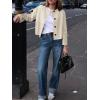 imageCicy Bell Womens Faux Suede Leather Jackets Trendy Casual Cropped Outerwear Button Down Collarless Short Bomber ShacketsBeige