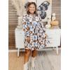 imageCicy Bell Womens Floral Mini Dresses 34 Sleeve V Neck Flowy Babydoll Dress Summer Beach Vacation Boho OutfitsBrown