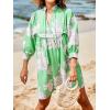 imageCicy Bell Womens Floral Mini Dresses 34 Sleeve V Neck Flowy Babydoll Dress Summer Beach Vacation Boho OutfitsGreen