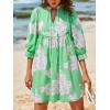 imageCicy Bell Womens Floral Mini Dresses 34 Sleeve V Neck Flowy Babydoll Dress Summer Beach Vacation Boho OutfitsGreen