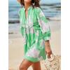 imageCicy Bell Womens Floral Mini Dresses 34 Sleeve V Neck Flowy Babydoll Dress Summer Beach Vacation Boho OutfitsGreen
