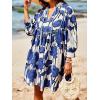 imageCicy Bell Womens Floral Mini Dresses 34 Sleeve V Neck Flowy Babydoll Dress Summer Beach Vacation Boho OutfitsNavy