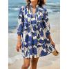 imageCicy Bell Womens Floral Mini Dresses 34 Sleeve V Neck Flowy Babydoll Dress Summer Beach Vacation Boho OutfitsNavy