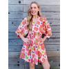 imageCicy Bell Womens Floral Mini Dresses 34 Sleeve V Neck Flowy Babydoll Dress Summer Beach Vacation Boho OutfitsPink