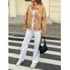 imageCicy Bell Womens Floral Zip Up Bomber Jackets Cropped Long Sleeve Denim Coats Trendy Casual Collared Vintage OuterwearKhaki