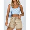 imageCicy Bell Womens High Waisted Jean Shorts Summer Baggy Stretchy Straight Leg Raw Hem Mom Denim ShortsKhaki