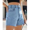 imageCicy Bell Womens High Waisted Jean Shorts Summer Baggy Stretchy Straight Leg Raw Hem Mom Denim ShortsPale Blue