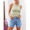 imageCicy Bell Womens High Waisted Jean Shorts Summer Baggy Stretchy Straight Leg Raw Hem Mom Denim ShortsPale Blue