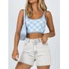 imageCicy Bell Womens High Waisted Jean Shorts Summer Baggy Stretchy Straight Leg Raw Hem Mom Denim ShortsWhite