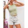 imageCicy Bell Womens High Waisted Jean Shorts Summer Baggy Stretchy Straight Leg Raw Hem Mom Denim ShortsWhite