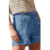 imageCicy Bell Womens High Waisted Jean Shorts Summer Baggy Stretchy Vintage Double Breasted Denim ShortsBlue