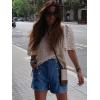 imageCicy Bell Womens High Waisted Jean Shorts Summer Baggy Stretchy Vintage Double Breasted Denim ShortsNavy
