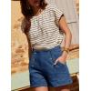 imageCicy Bell Womens High Waisted Jean Shorts Summer Baggy Stretchy Vintage Double Breasted Denim ShortsNavy