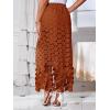 imageCicy Bell Womens Hollow Out Maxi Skirts Summer High Waisted Boho Fringe Hem Long SkirtCaramel