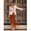 imageCicy Bell Womens Hollow Out Maxi Skirts Summer High Waisted Boho Fringe Hem Long SkirtCaramel