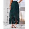 imageCicy Bell Womens Hollow Out Maxi Skirts Summer High Waisted Boho Fringe Hem Long SkirtDark Green