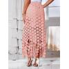 imageCicy Bell Womens Hollow Out Maxi Skirts Summer High Waisted Boho Fringe Hem Long SkirtLight Pink