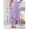 imageCicy Bell Womens Hollow Out Maxi Skirts Summer High Waisted Boho Fringe Hem Long SkirtLight Purple
