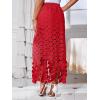 imageCicy Bell Womens Hollow Out Maxi Skirts Summer High Waisted Boho Fringe Hem Long SkirtRed
