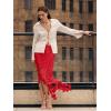 imageCicy Bell Womens Hollow Out Maxi Skirts Summer High Waisted Boho Fringe Hem Long SkirtRed