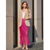 imageCicy Bell Womens Hollow Out Maxi Skirts Summer High Waisted Boho Fringe Hem Long SkirtRose Red
