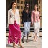 imageCicy Bell Womens Hollow Out Maxi Skirts Summer High Waisted Boho Fringe Hem Long SkirtRose Red