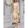 imageCicy Bell Womens Hollow Out Maxi Skirts Summer High Waisted Boho Fringe Hem Skirt Beach Vacation OutfitsApricot