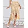 imageCicy Bell Womens Hollow Out Maxi Skirts Summer High Waisted Boho Fringe Hem Skirt Beach Vacation OutfitsApricot