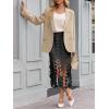 imageCicy Bell Womens Hollow Out Maxi Skirts Summer High Waisted Boho Fringe Hem Skirt Beach Vacation OutfitsBlack