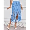 imageCicy Bell Womens Hollow Out Maxi Skirts Summer High Waisted Boho Fringe Hem Skirt Beach Vacation OutfitsBlue