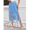 imageCicy Bell Womens Hollow Out Maxi Skirts Summer High Waisted Boho Fringe Hem Skirt Beach Vacation OutfitsBlue