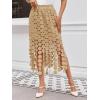 imageCicy Bell Womens Hollow Out Maxi Skirts Summer High Waisted Boho Fringe Hem Skirt Beach Vacation OutfitsKhaki
