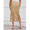 imageCicy Bell Womens Hollow Out Maxi Skirts Summer High Waisted Boho Fringe Hem Skirt Beach Vacation OutfitsKhaki