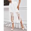 imageCicy Bell Womens Hollow Out Maxi Skirts Summer High Waisted Boho Fringe Hem Skirt Beach Vacation OutfitsWhite