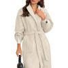 imageCicy Bell Womens Long Pea Coats Oversized Wrap Wool Blend Trench Coats Winter Open Front Cardigan OvercoatsBeige