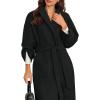 imageCicy Bell Womens Long Pea Coats Oversized Wrap Wool Blend Trench Coats Winter Open Front Cardigan OvercoatsBlack