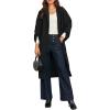 imageCicy Bell Womens Long Pea Coats Oversized Wrap Wool Blend Trench Coats Winter Open Front Cardigan OvercoatsBlack