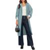 imageCicy Bell Womens Long Pea Coats Oversized Wrap Wool Blend Trench Coats Winter Open Front Cardigan OvercoatsBlue