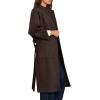 imageCicy Bell Womens Long Pea Coats Oversized Wrap Wool Blend Trench Coats Winter Open Front Cardigan OvercoatsCoffee