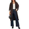 imageCicy Bell Womens Long Pea Coats Oversized Wrap Wool Blend Trench Coats Winter Open Front Cardigan OvercoatsCoffee